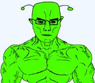 alien antenna black_eyes muscular_male series:alienjaks shirtless subvariant:muscular_chud variant:chudjak // 1059x929 // 46.5KB