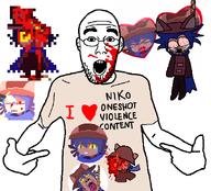 blood blood_on_face jimbo_(namefag) jimbo_(user) meta:namefags niko_(oneshot) oneshot oneshot_pedo_nigger pointing pointing_at_viewer variant:shirtjak vivo vivo_endive // 618x559 // 137.6KB