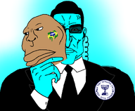 arm brown_skin buff closed_mouth clothes cyan_skin ear earpiece flag:brazil front_facing glasses glowing hair hand hat holding_object jaw jawline jewish_nose judaism kike kippah mask mossad muscles muscular_male soyjak subvariant:brazilmutt subvariant:perceptive_chud tinted_glasses variant:chudjak variant:meximutt // 1063x873 // 215.5KB