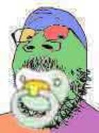 baby beard glasses looking_at_you meta:low_resolution pacifier small_eyes soyjak trend:colorjak variant:gapejak // 93x125 // 2.5KB