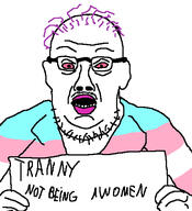 donald_trump ear glasses hand holding_object jail open_mouth soyjak stubble text tranny variant:trumpjak // 474x521 // 115.5KB