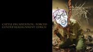 brainlet clenched_teeth closed_eyes closed_mouth drool glasses hair hanging mustache purple_hair rope small_brain soyjak stubble suicide text variant:feraljak video wrinkles // 1280x720, 238.7s // 9.9MB