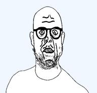 glasses merge series:fusionjaks soyjak stubble teeth variant:microplasticsjak variant:sidjak // 464x446 // 16.9KB