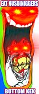 angry dank deformed font frog impact_font laser_eyes laughing pepe surreal_memes variant:feraljak yellow_teeth // 1579x3781 // 4.7MB