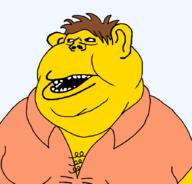 barney_gumble black_sclera brown_hair chest_hair collared_shirt ear fat mutt open_mouth subvariant:impish_amerimutt subvariant:meximerican teeth the_simpsons variant:impish_soyak_ears variant:meximutt yellow_skin // 888x849 // 21.3KB