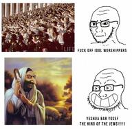 2soyjaks calarts christianity comic concerned frown glasses grin jesus judaism nazism smile soyjak stubble text variant:soyak // 1280x1253 // 190.2KB