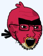angry angry_birds animal bird glasses open_mouth soyjak stubble terrance_(angry_birds) variant:soyak // 644x840 // 17.4KB