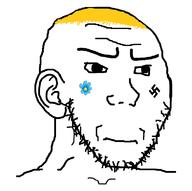 closed_mouth concerned ear hair long_face nazism soyjak stubble swastika sweden swedish_democrats variant:soyak yellow_hair // 759x756 // 29.0KB