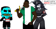 africa armband black_hair black_skin blood blue_skin brazil buff built_for_bbc crying flag flag:brazil flag:nigeria fundamental_paper_education gill_koyim_(namefag) glasses hand_on_shoulder holding_sword leaking meta:namefags miss_circle mossad my_name_is_(sticker) nazism nigeria queen_of_spades schutzstaffel schutzstaffel_uniform spade speech_bubble subvariant:big-boy subvariant:mexiaryan subvariant:neutralplier swastika sword variant:chudjak variant:markiplier_soyjak variant:meximutt vein yellow_sclera yellow_teeth // 2355x1218 // 1010.7KB