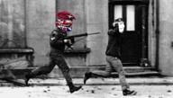 bloody_sunday bogside_massacre britain british cap civilian clothes flag:united_kingdom hat historic historical ira ireland irish_republican_army northern_ireland parachute_regiment photograph soldier squirreljak subvariant:feralsquirrel subvariant:wholesome_soyjak trollface ulster united_kingdom variant:feraljak variant:gapejak // 1243x706 // 964.9KB