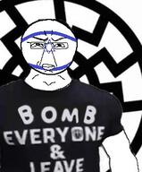 arm bomb closed_mouth clothes countryhuman glasses israel rape rape_everyone_and_leave redraw smile smug sonnenrad soyjak subvariant:chudjak_front variant:chudjak // 271x328 // 19.5KB
