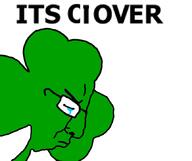 closed_eyes closed_mouth clover crying frown glasses its_over pun sad side_profile soyjak text variant:chudjak // 860x723 // 107.4KB