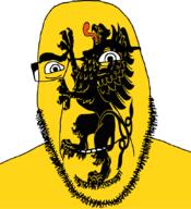 animal bird country eagle flag flag:pomerania full_head glasses hair looking_at_you open_mouth poland pomerania smile soyjak stubble teeth text variant:cobson voivodeship // 775x849 // 164.5KB