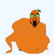 animated bbc dildo fat froot glasses incredible_fatty leaf obese open_mouth orange_skin soyjak stubble variant:flartson // 608x624 // 146.8KB