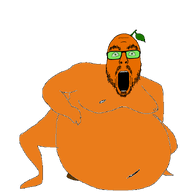 animated bbc dildo fat froot glasses incredible_fatty leaf obese open_mouth orange_skin soyjak stubble variant:flartson // 608x624 // 146.8KB
