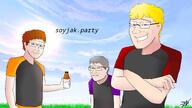 3soyjaks art blue_background brown_hair dan drawing glasses grey_hair james mouth_closed nate open_eyes smile smirk stubble text variant:soyak white_skin yellow_hair // 3840x2160 // 3.8MB 3soyjaks art blue_background brown_hair dan drawing glasses grey_hair james mouth_closed nate open_eyes smile smirk stubble text variant:soyak white_skin yellow_hair // 3840x2160 // 3.8MB