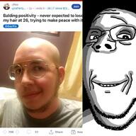 balding ftm glasses irl ominous pooner reddit shadow smile smirk smug soyjak stubble subvariant:wholesome_soyjak tranny variant:gapejak // 1024x1024 // 122.3KB