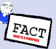 9a0c arm blue_background blue_shirt clothes fact fact_sign full_body hair hand holding_object holding_sign meta:namefags pedophile pointing smile soyjak soyjak_party stubble text variant:cobson // 977x848 // 143.0KB