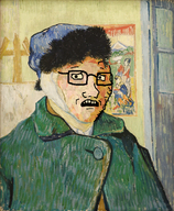 art background clothes concerned eyes glasses hat jacket nose open_eyes open_mouth stubble teeth variant:soyak // 2356x2861 // 26.4MB