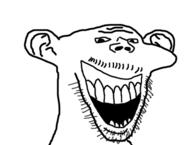 ear laughing open_mouth soyjak stubble subvariant:splicejak variant:impish_soyak_ears // 492x372 // 28.1KB