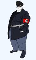 armband aryan aryan_beast aryan_chad belt black_jacket black_shirt blue_pants boot cap clothes fat flag:nazi_germany full_body hat jacket nazism obese series:eatlers shoe subvariant:patrick sword variant:chudjak white_skin // 1400x2300 // 61.9KB