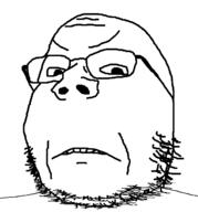 angry glasses soyjak squished stubble variant:gapejak // 596x640 // 15.5KB
