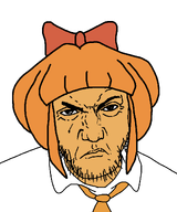 bow mymy_(ongezellig) necktie ongezellig orange_hair orange_skin punisher_face serious variant:feraljak white_background // 1000x1200 // 115.9KB