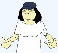 asian china clothes eyes female glasses hair hapa hat meta:tagme pointing protokleki small soyjak subvariant:female_cobson teeth teeth_showing template variant:shirtjak // 857x774 // 16.7KB