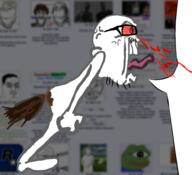 'log 4chan angry art blood blood_from_eyes bloodshot_eyes catalog diarrhea drawfag drawing glasses nosebleed poo poop rage soyjak_party speech_bubble stubble variant:feraljak // 948x864 // 368.2KB