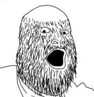 beard hair hairy open_mouth soyjak variant:fatjak // 941x970 // 534.4KB