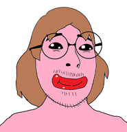 brown_hair glasses looking_at_you low_effort pink_skin pooner red_lips smile stubble subvariant:female_cobson variant:cobson // 922x956 // 35.7KB