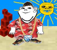 3soyjaks arm baby child clothes deformed ear gem hair hand just_fuck_my_shit_up leg minecraft mustache necklace nikocado_avocado pacifier smile sneakers soyjak stubble subvariant:jacobson sun tshirt variant:a24_slowburn_soyjak variant:impish_soyak_ears // 519x454 // 291.9KB