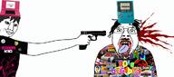 1990s 2000s 4soyjaks 90s blood death decadejak gameboy gameboy_color gir glasses goth holding_pistol home_improvement invader_zim jurassic_park kool-aid linkin_park millenial millennial mtv nickelodeon nintendo nintendo_64 nintendo_ds parappa_the_rapper ren_and_stimpy tekken variant:bernd variant:chudjak variant:feraljak video_game zoomer // 1166x515 // 412.6KB