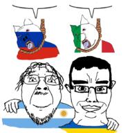 4soyjaks anhero argentina chud_troon_alliance friendship italy oink russia soyjak subvariant:massjak ukraine variant:bernd variant:chudjak variant:gapejak // 834x900 // 327.0KB