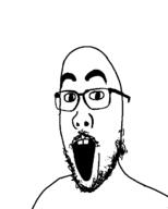 buck_teeth glasses mustache open_mouth soyjak stubble variant:unknown // 544x680 // 20.0KB
