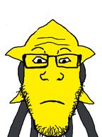 black_skin glasses juaco_(user) looking_at_you neutral ristar sega sega_genesis sega_mega_drive stubble subvariant:neutralplier variant:markiplier_soyjak white_background yellow_skin // 600x800 // 16.8KB