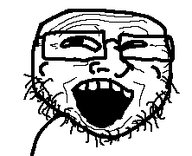 glasses looking_at_you nas:trollface open_mouth rage_comic stubble trollface variant:soyface wrinkles // 222x180 // 5.0KB