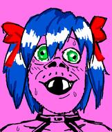 baby blue_hair bury_pink_gril deformed green_eyes hair hair_ribbon pink_skin s4s_(4chan) soyjak subvariant:jacobson sweating variant:a24_slowburn_soyjak // 448x531 // 32.1KB