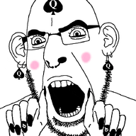 angry animated blush ear earring facial_mark forehead_mark glasses hand nose_piercing nose_ring open_mouth painted_nails queen_of_spades soyjak spade stubble subvariant:slutson variant:cobson // 723x861 // 84.3KB