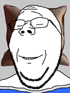 blanket eyes eyes_closed glasses grey_background meta:last_post nose pillow sleeping smile stubble subvariant:wholesome_soyjak teeth variant:gapejak white_skin // 600x800 // 69.9KB