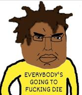 angry brown_hair brown_skin closed_mouth glasses hair soyjak subvariant:chudjak_front text variant:chudjak // 719x832 // 168.1KB