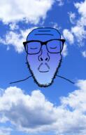 blue blue_skin calm closed_eyes closed_mouth cold cool glasses irl_background smile soyjak stubble variant:stbfcjak // 640x1000 // 815.9KB