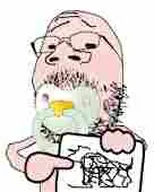 arm baby babyjak fact glasses holding_object holding_sign low_quality pacifier sign small_eyes stubble subvariant:mustached_gapejak torso variant:gapejak