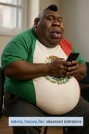 big_lips black_skin brapxican brown_skin chair clothes comment ear fat flag:mexico hair hairy holding_object holding_phone jartxico latinx lips meta:ai_generated mexibrap mexico mexicuck mexifail mexikike mexinigger obese obsessed_brimstone phone satoko_houjou(namefag) shitskin soybooru truecel tshirt variant:meximutt // 1024x1536 // 2.3MB