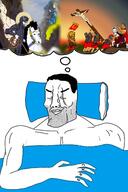 armor blanket classical_art_parody cross dream flag history horse horseback_riding julius_caesar knight meta:banner pillow roman rope sleeping smile stubble subvariant:chud_horse variant:bernd variant:chudjak // 357x537 // 51.1KB