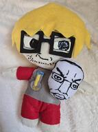 2 2soyjaks award beard blond chud chud_(soybooru) cute eyebrows glasses irl lips meta:tagme nate natejak plush realistic series:soyjak_plushies shorts smile smug soyjak soyteen variant:chudjak variant:soyak white_background white_skin yellow_hair // 1079x1448 // 1.8MB