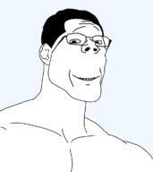 gigachad glasses muscles muscular_male smile smirk smug template transparent transparent_background variant:gapejak // 680x762 // 75.9KB