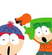 clothes hand kenny_mccormick kyle_broflovski open_mouth pointing shoe south_park soy_parody stan_marsh variant:two_pointing_soyjaks // 1200x1259 // 76.6KB