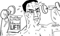 buff closed_mouth dumbbell glasses holding_object millions_must_die soyjak variant:chudjak // 1169x707 // 101.8KB