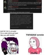 bloodshot_eyes capitalism crying daddy's_girl egirl female lipstick phone pink_hair pink_shirt purple_hair stubble total_tranny_death tranny twitter variant:soyak wojak xitter ywnbaw // 694x854 // 303.5KB